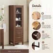 Shenzhen 21.7in. Solid Wood Storage Cabinet in Aged Dark Brown Oak