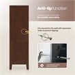 Shenzhen 21.7in. Solid Wood Storage Cabinet in Aged Dark Brown Oak