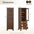 Shenzhen 21.7in. Solid Wood Storage Cabinet in Aged Dark Brown Oak