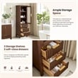Shenzhen 21.7in. Solid Wood Storage Cabinet in Aged Dark Brown Oak