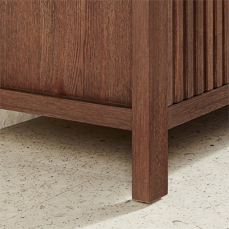 Shenzhen 21.7in. Solid Wood Storage Cabinet in Aged Dark Brown Oak
