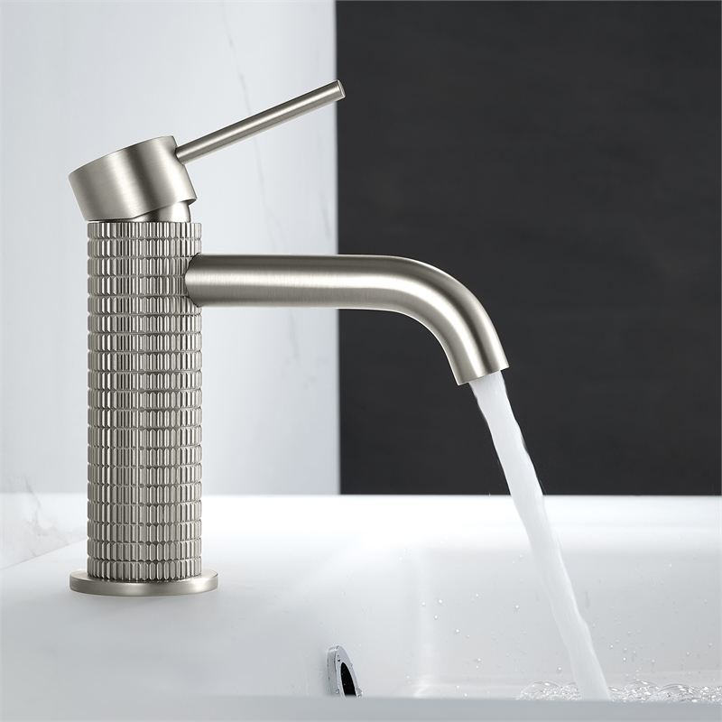 Mendavia Single Handle Basin Bathroom Faucet in Brushed Nickel
