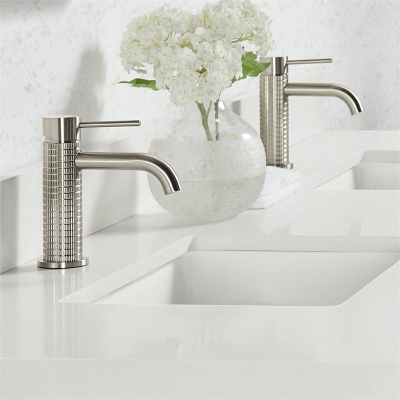 Mendavia Single Handle Basin Bathroom Faucet in Brushed Nickel