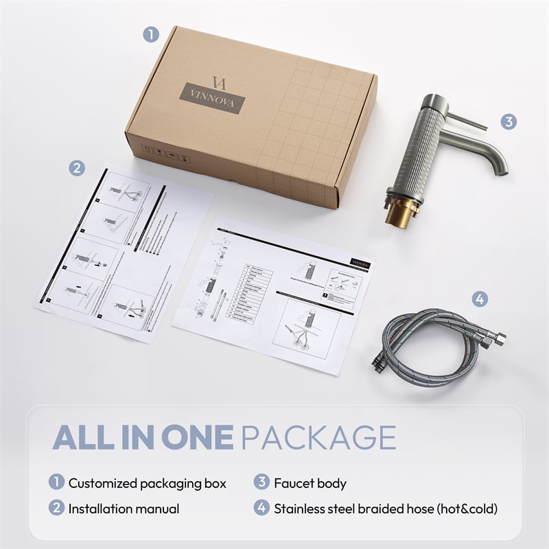 Mendavia Single Handle Basin Bathroom Faucet in Brushed Nickel
