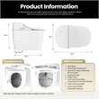 Vittuone Elongated Smart Bidet Toilet with Uv Sterilization/Aroma Diffuser
