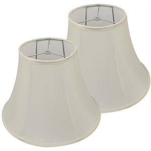 carro home 8x16 bell spider fitting fabric lamp shade in cream white (set of 2)