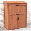 Leisure Season Wood Storage Cabinet with Drop Table in Medium Brown