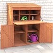 Leisure Season Wood Storage Cabinet with Drop Table in Medium Brown
