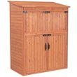 Leisure Season Wood Storage Cabinet with Drop Table in Medium Brown