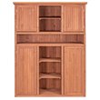 Leisure Season Wood Tall Display and Hideaway Storage Cabinet in Medium Brown