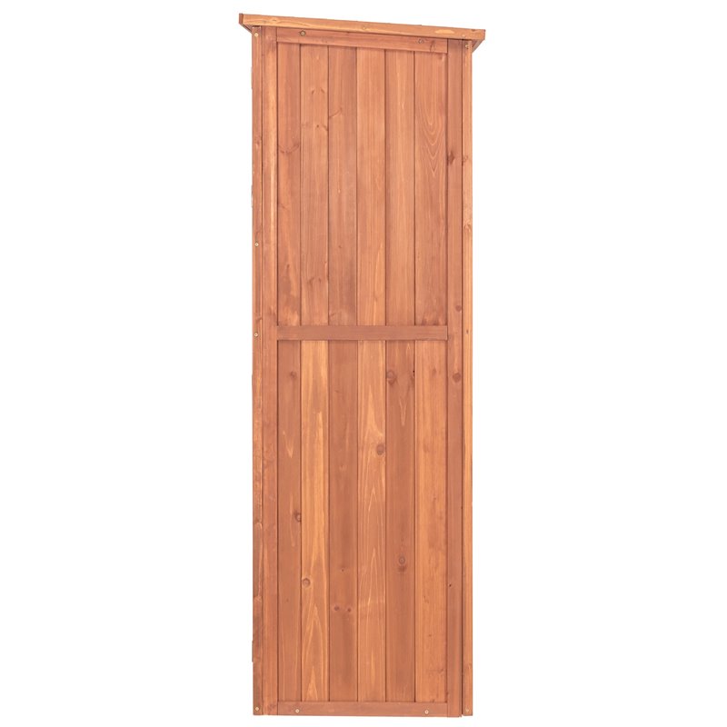 Leisure Season Wood Tall Display and Hideaway Storage Cabinet in Medium Brown