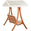 Leisure Season Wood Outdoor Swing Seater with Canopy in Medium Brown
