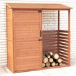 Leisure Season Combination Firewood and Storage Shed  in Medium Brown