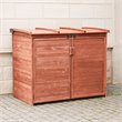 Leisure Season Large Horizontal Wood Refuse Storage Shed in Medium Brown