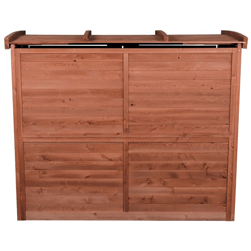 Leisure Season Large Horizontal Wood Refuse Storage Shed in Medium Brown
