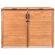 Leisure Season Large Horizontal Wood Trash and Recycling Storage Shed in Brown