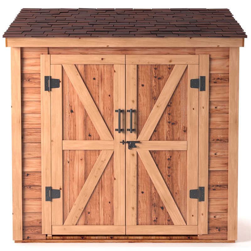 leisure season 6 x 4 cedar wood lean-to-shed in medium
