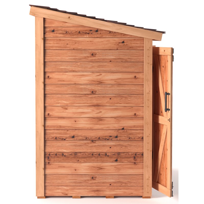 leisure season 6 x 4 cedar wood lean-to-shed in medium