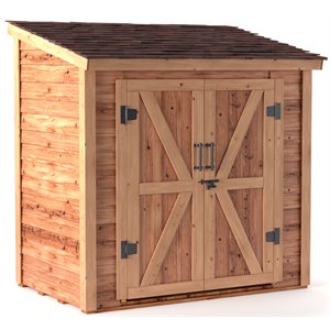 leisure season 6 x 4 cedar wood lean-to-shed in medium brown