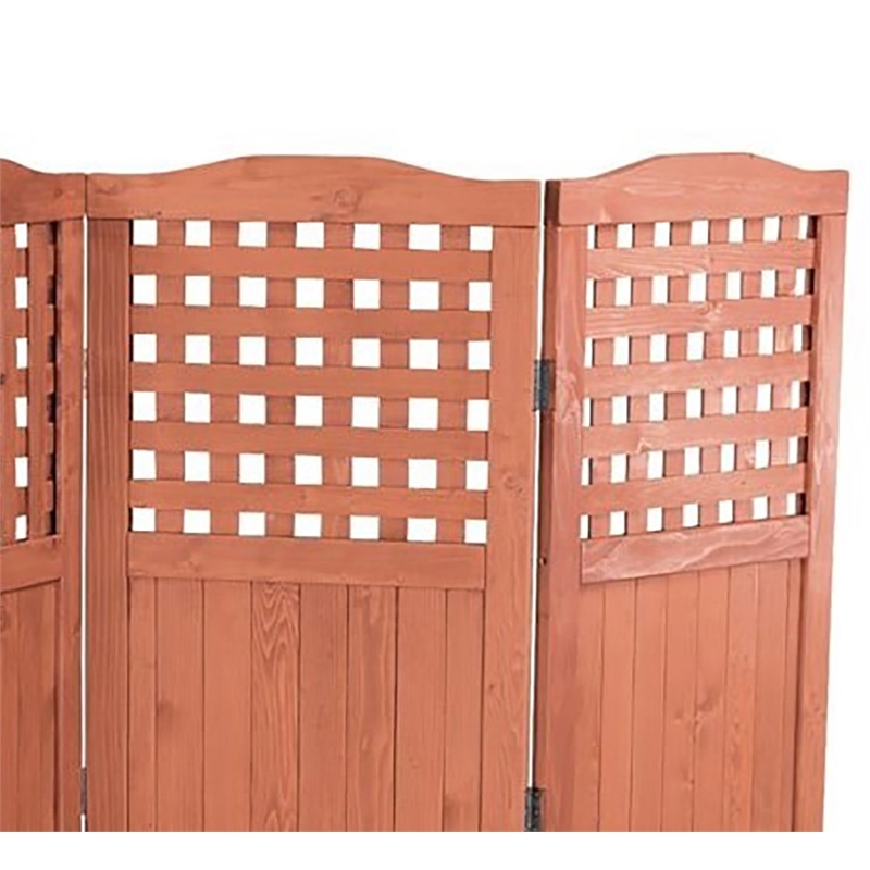 Leisure Season Wood Folding Patio and Garden Privacy Screen in Medium Brown