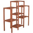 Leisure Season 7-Tier Moisture Resistant Wood Plant Stand in Medium Brown