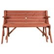 Leisure Season Wood Convertible Picnic Table & Garden Bench in Medium Brown