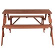 Leisure Season Wood Convertible Picnic Table & Garden Bench in Medium Brown