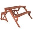 Leisure Season Wood Convertible Picnic Table & Garden Bench in Medium Brown