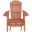 Leisure Season Wood Reclining Adirondack Chair With Pull-Out Ottoman in Brown