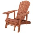 Leisure Season Wood Reclining Adirondack Chair With Pull-Out Ottoman in Brown