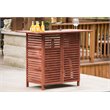 Leisure Season Wood Outdoor Bar With Storage in Medium Brown