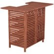 Leisure Season Wood Outdoor Bar With Storage in Medium Brown