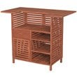 Leisure Season Wood Outdoor Bar With Storage in Medium Brown