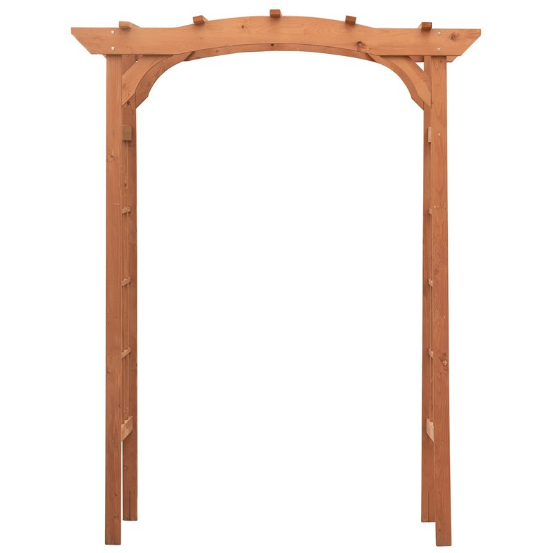 Leisure Season Wood Lattice Design Arbor in Medium Brown