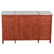 Leisure Season Wood Buffet Server with Cooler Compartment in Medium Brown