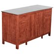 Leisure Season Wood Buffet Server with Cooler Compartment in Medium Brown