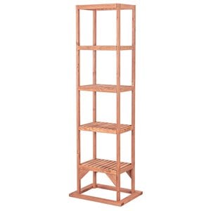 Leisure Season 5-Shelf Wood Tower Plant Stand in Medium Brown
