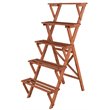 Leisure Season 5-Tier A-Frame Wood Plant Stand in Medium Brown