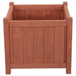 Leisure Season Square Wood Patio Planter Box in Medium Brown