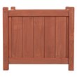 Leisure Season Square Wood Patio Planter Box in Medium Brown
