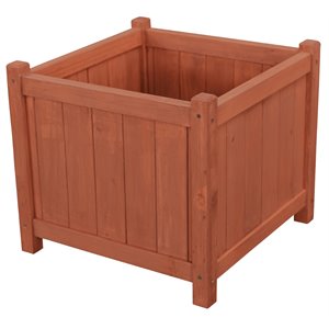 leisure season square wood patio planter box in medium brown