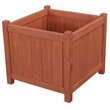 Leisure Season Square Wood Patio Planter Box in Medium Brown