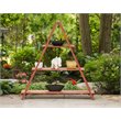 Leisure Season A-Frame Wood Ladder Plant Stand in Medium Brown