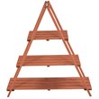 Leisure Season A-Frame Wood Ladder Plant Stand in Medium Brown