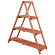 Leisure Season A-Frame Wood Ladder Plant Stand in Medium Brown