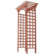 Leisure Season Wood Double Lattice Panels Arbor in Medium Brown
