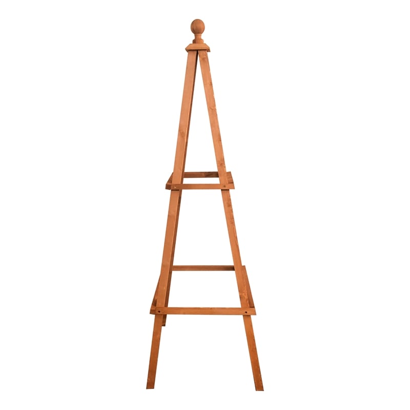 Leisure Season Medium Brown Cedar Large Obelisk Trellis