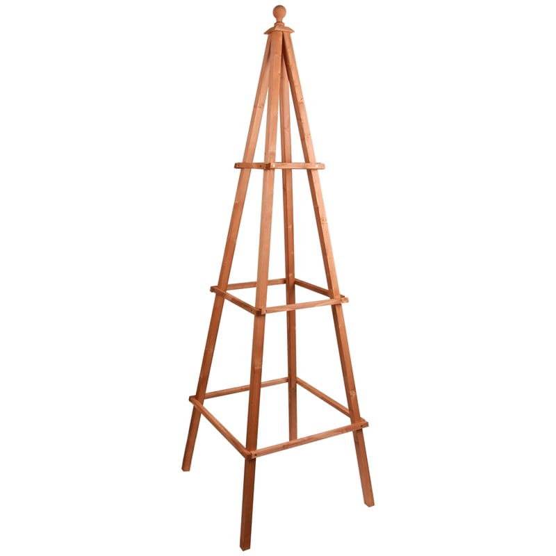 Leisure Season Medium Brown Cedar Large Obelisk Trellis