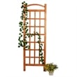 Leisure Season Medium Brown Cedar Arched Square Lattice Trellis