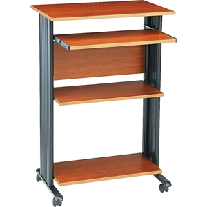 Safco MÜV Standing Wood Workstation in Cherry
